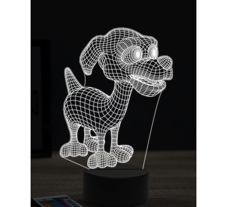 Beling 3D lampa, Happy cartoon dog, 16 farebná, PS23