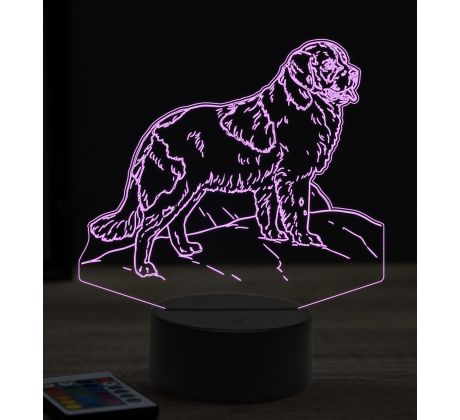 Beling 3D lampa, Newfoundland dog, 16 farebná, PS26