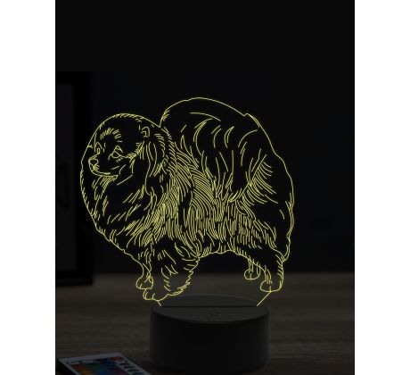 Beling 3D lampa, Pomeranian, 16 farebná, PS32