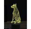 Beling 3D lampa, Sitting doberman dog, 16 farebná, PS36