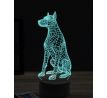 Beling 3D lampa, Sitting doberman dog, 16 farebná, PS36