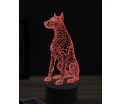 Beling 3D lampa, Sitting doberman dog, 16 farebná, PS36