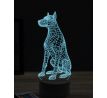 Beling 3D lampa, Sitting doberman dog, 16 farebná, PS36