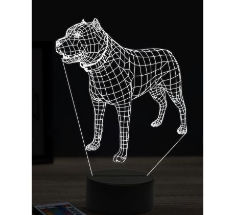 Beling 3D lampa, Staford dog, 16 farebná, PS37