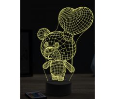 Beling 3D lampa, Toon dog heart baloon, 16 farebná, PS39