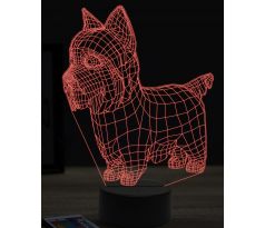 Beeling 3D lampa, Yorkie dog, 16 farebná, PS43