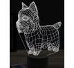 Beeling 3D lampa, Yorkie dog, 16 farebná, PS43