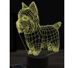 Beeling 3D lampa, Yorkie dog, 16 farebná, PS43
