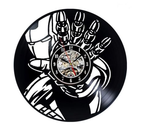 Beling vinylové nástenné hodiny Iron Man 2 čierne, 59A36Q57J